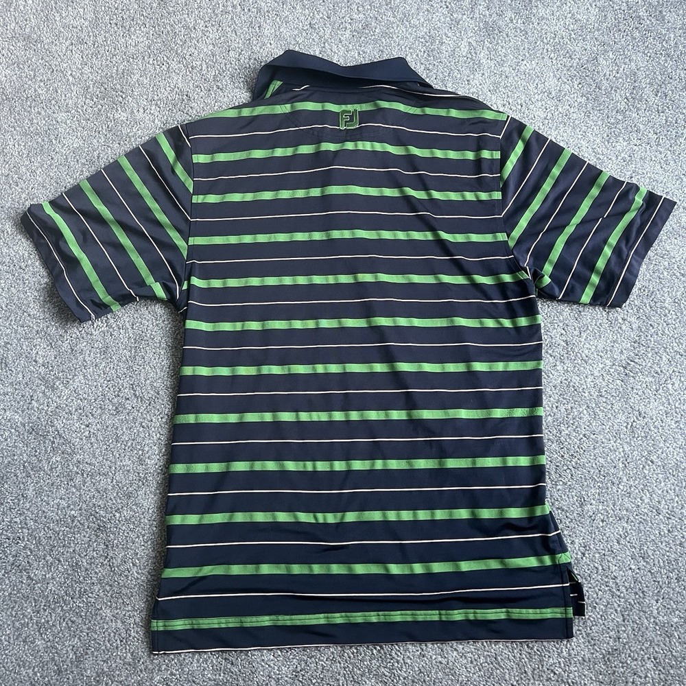 FootJoy Men's Striped Golf Polo Shirt Moisture Wicking Athletic Fit Size Small - Picture 4 of 5